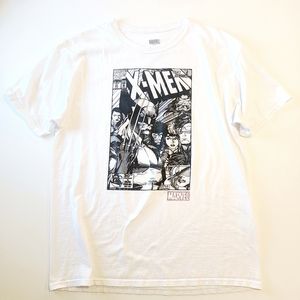 Marvel X-Men Comic Cover Wolverine White Tee Shirt EUC